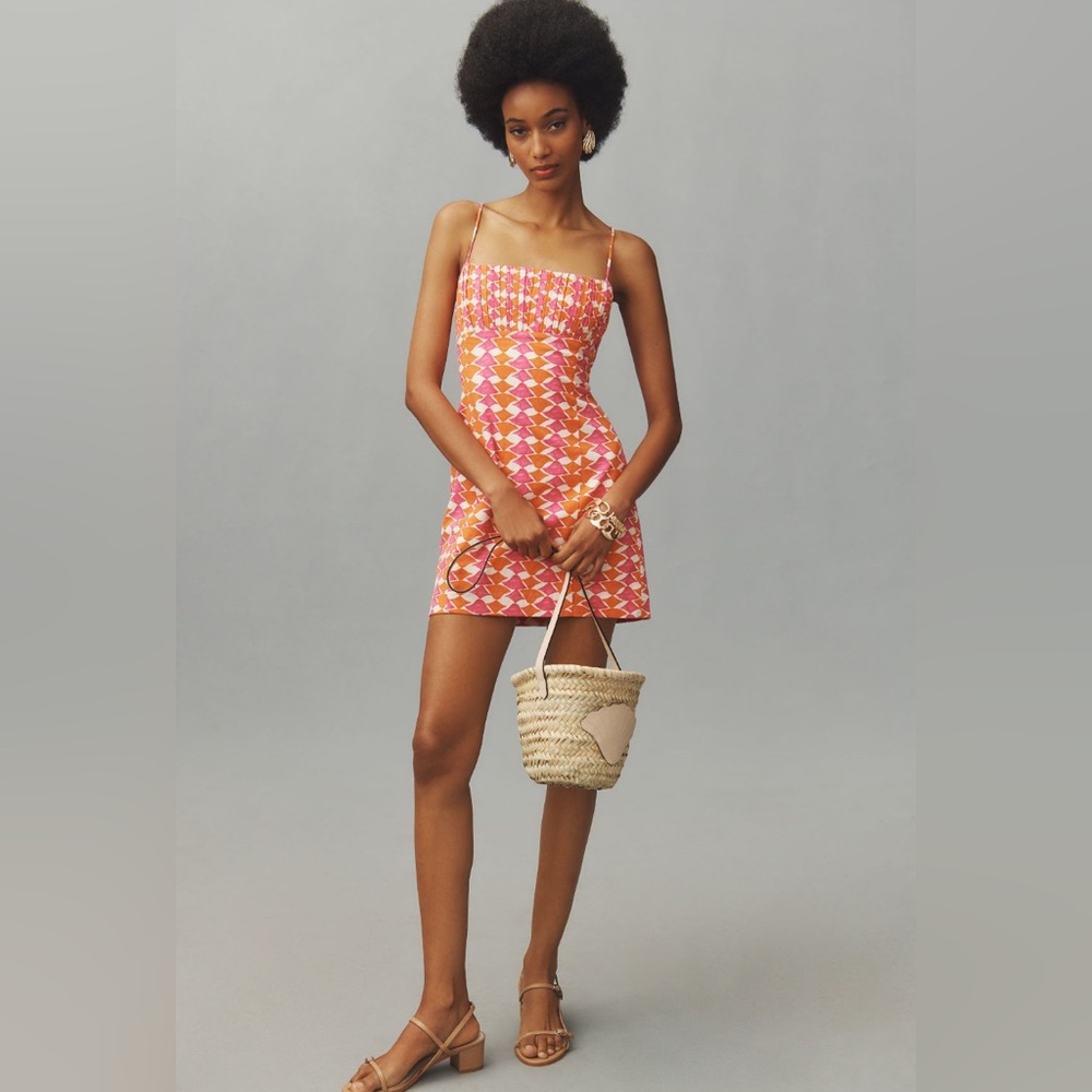 ✨ Anthropologie Ophelia Sleeveless Linen Slim Mini Dress - Picture 3 of 9